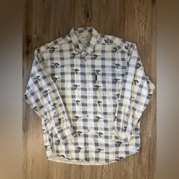 Columbia Other - Columbia Duck Print Button Down Shirt Men’s Size L 100% Cotton